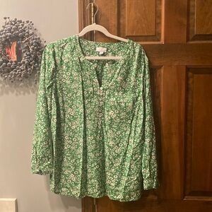 J Jill Long Sleeve Floral Blouse
